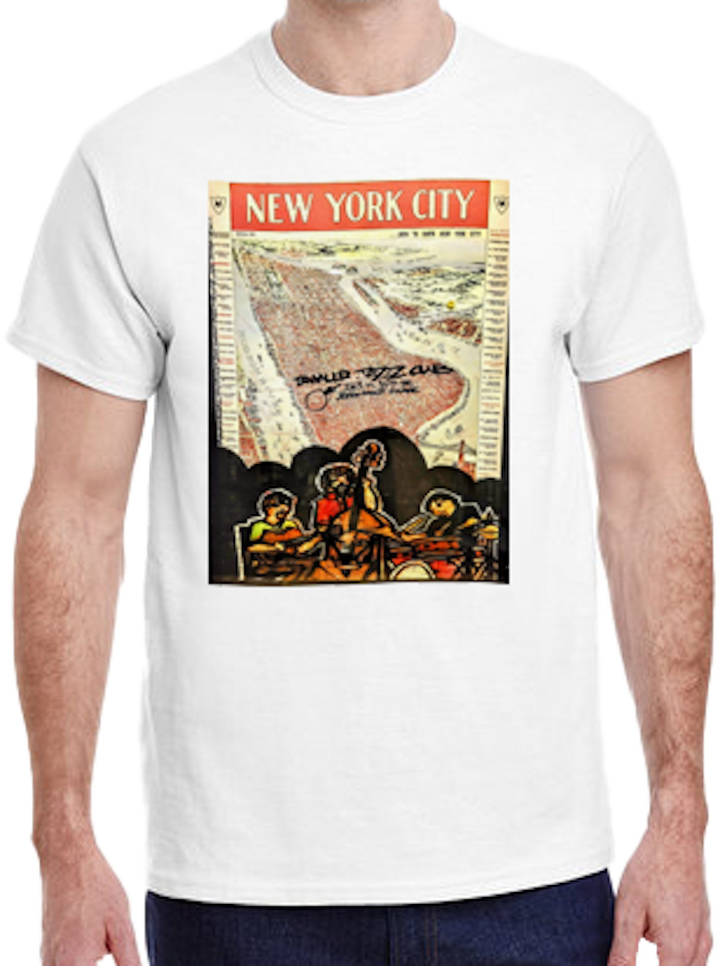 Smalls Jazz Club on New York City Map T-Shirt